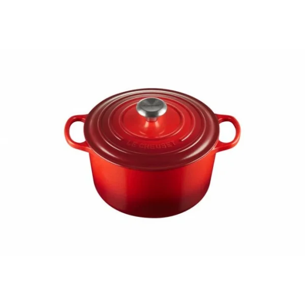 Officielle Cocotte En Fonte Haute 24 Cm Cerise Le Creuset 1