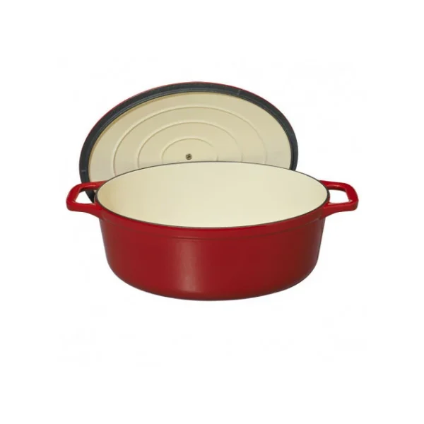 Cocotte En Fonte Ovale 27 Cm Rouge Chasseur grande qualité 3