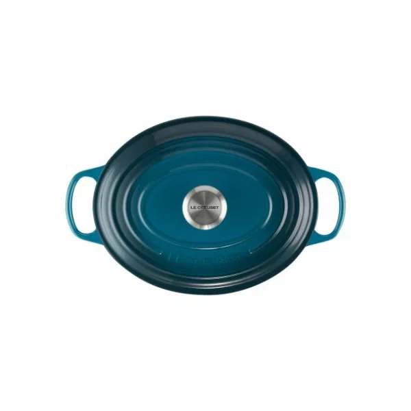meilleur cadeau Cocotte En Fonte Ovale 31 Cm Deep Teal Le Creuset Signature 4