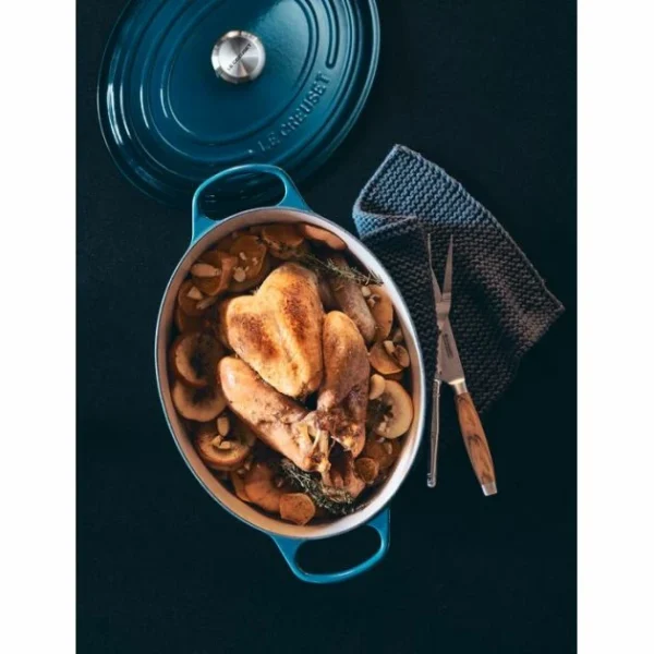 meilleur cadeau Cocotte En Fonte Ovale 31 Cm Deep Teal Le Creuset Signature 7