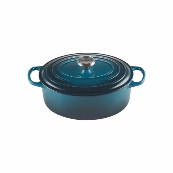 meilleur cadeau Cocotte En Fonte Ovale 31 Cm Deep Teal Le Creuset Signature 1