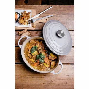 vente pas cher Cocotte En Fonte Ovale 31 Cm Mist Grey Le Creuset Signature 15