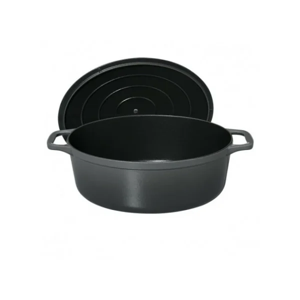 online boutique Cocotte En Fonte Ovale 35 Cm Caviar Chasseur 4