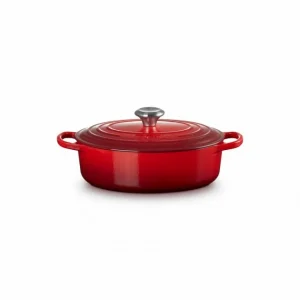 Prestation Et Rapide Cocotte En Fonte Ovale Basse 27 Cm Cerise Le Creuset Signature 9