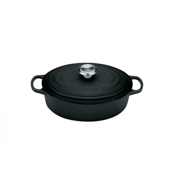 Cocotte En Fonte Ovale Basse 27 Cm Noir Mat Le Creuset Signature De super promotions disponibles 1