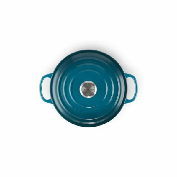 haute qualité Cocotte En Fonte Ronde 20 Cm Deep Teal Le Creuset Signature 4