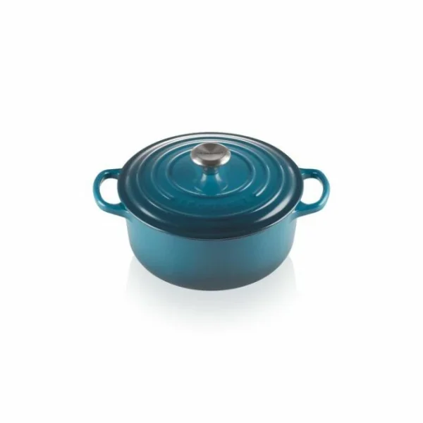 haute qualité Cocotte En Fonte Ronde 20 Cm Deep Teal Le Creuset Signature 1