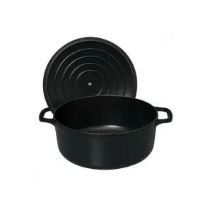 boutique en ligne Cocotte En Fonte Ronde 20 Cm Noir Mat Chasseur 12