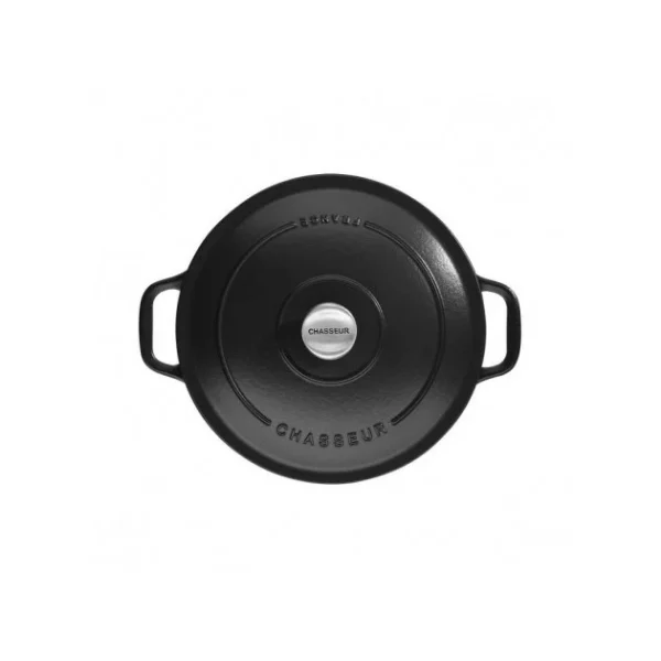 boutique en ligne Cocotte En Fonte Ronde 20 Cm Noir Mat Chasseur 1