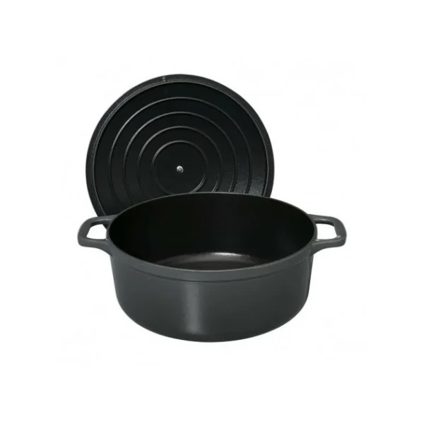 boutique pas cher Cocotte En Fonte Ronde 24 Cm Caviar Chasseur 4