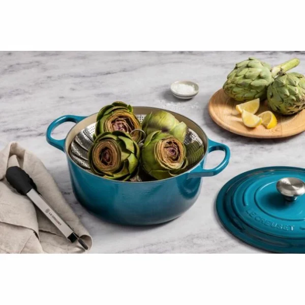 magasin solde Cocotte En Fonte Ronde 24 Cm Deep Teal Le Creuset Signature 7