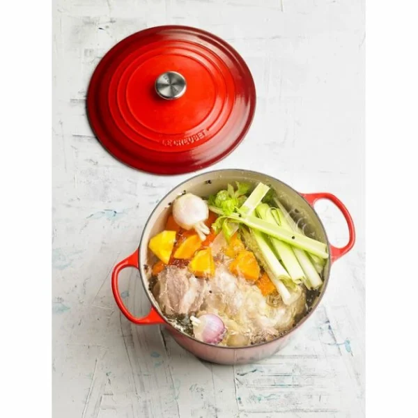boutique Cocotte En Fonte Ronde 26 Cm Cerise Le Creuset Signature 6