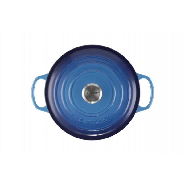 marque pas cher en ligne Cocotte En Fonte Ronde 26 Cm Azur Le Creuset Signature 4