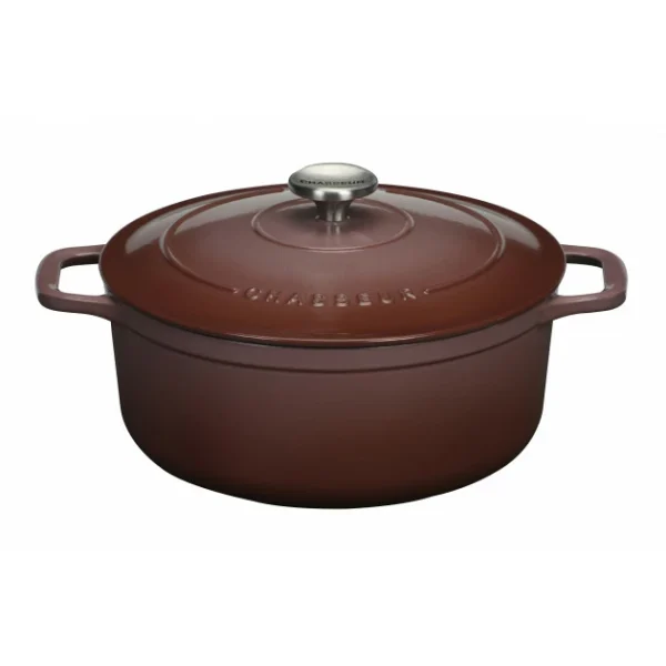 Cocotte En Fonte Ronde 28 Cm Bois De Rose Chasseur en france 3