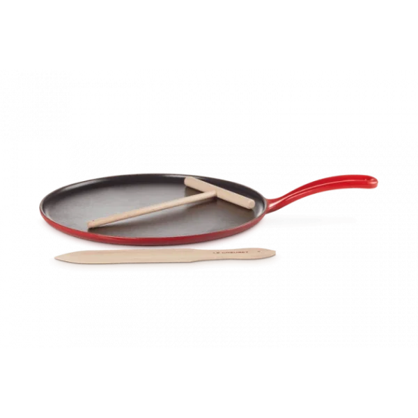 luxe soldes Crêpière Fonte Émaillée 27 Cm Cerise Avec Accessoires Le Creuset 3
