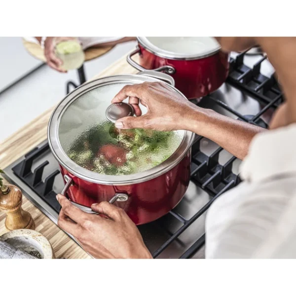 Faitout Émaillé 20cm Rouge Empire KitchenAid vente pas cher 4