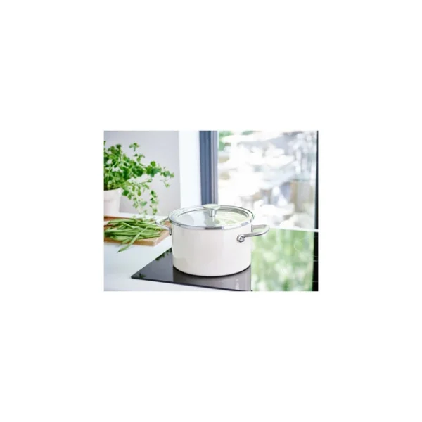 magasin paris Faitout Émaillé 24cm Crème KitchenAid 3