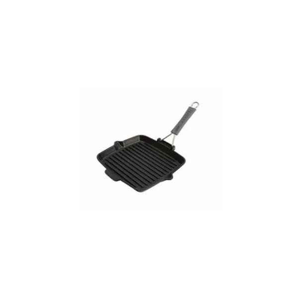 vente pas cher en ligne Gril En Fonte Carré 24 X 24 Cm Manche Silicone Staub 1