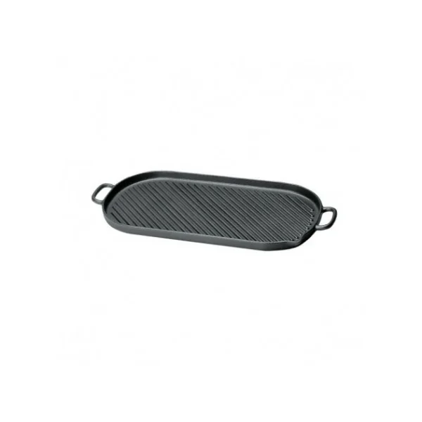 en solde Gril En Fonte Ovale 34 X 18 Cm Noir Mat Chasseur 1