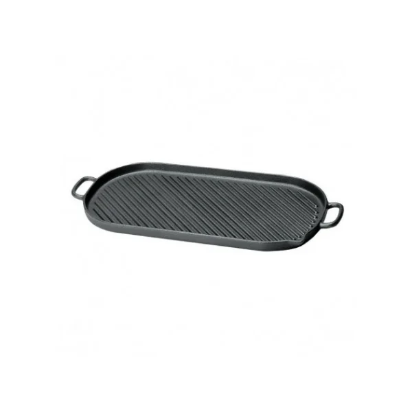 soldes ligne Gril En Fonte Ovale 44 X 20 Cm Noir Mat Chasseur 1