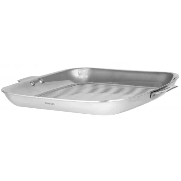 grande marque pas cher Grill Carré Casteline 30 Cm Poignée Amovible Inox Cristel 3