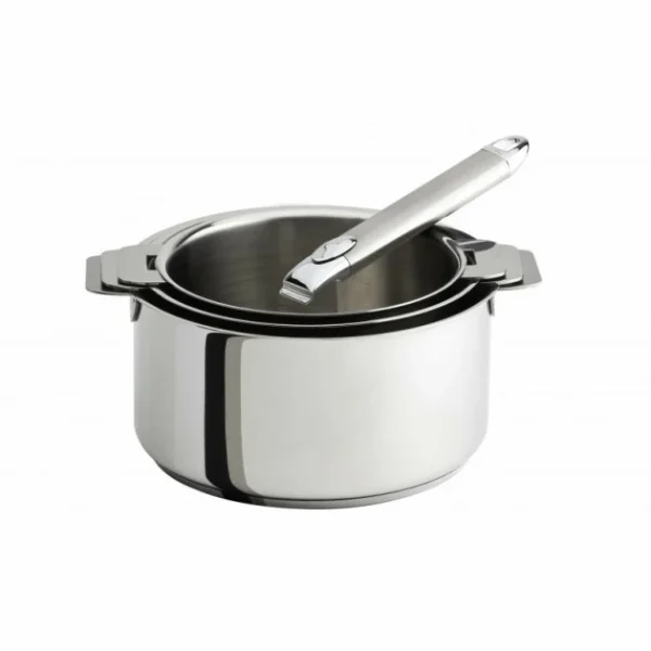 Lot De 3 Casseroles Inox Mutine Amovible Avec Poignée Zenith Cristel Couleurs variées 1