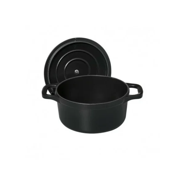 Mini Cocotte En Fonte Ronde 16 Cm Noir Mat Chasseur pas cher 4