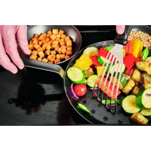 boutique en ligne france Poêle à Légumes Perforée Tôle Bleue Ø 28 Cm Outdoor De Buyer 8