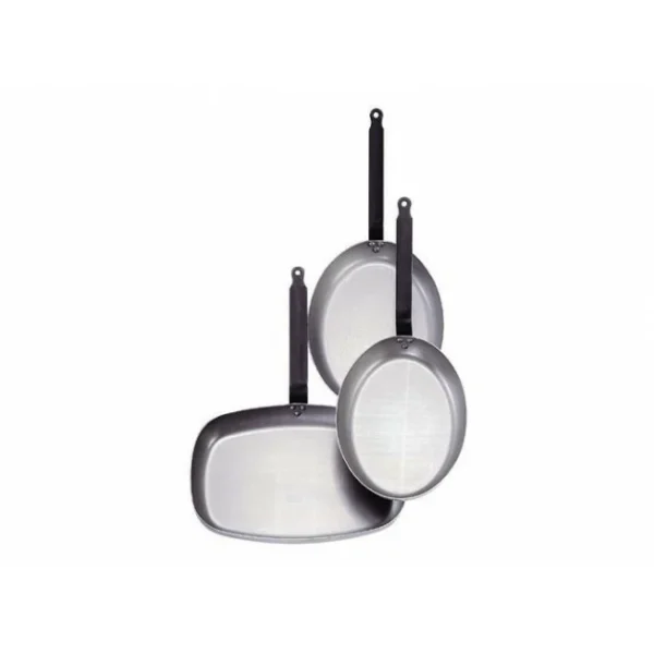 Poêle à Poisson Carbone Plus 36 Cm, Ovale, De Buyer, Tôle Acier magasins pas chers 3