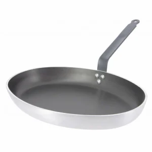 à prix imbattables Poêle à Poisson Ovale ø36 Cm Antiadhésive Avec Couvercle En Verre Choc Resto Induction De Buyer 10