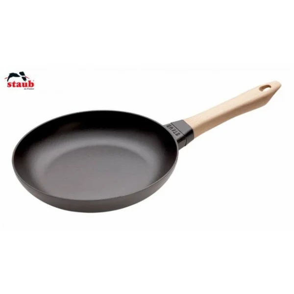 Paiement sécurisé Poêle En Fonte Noir 24 Cm Manche Bois Staub 1