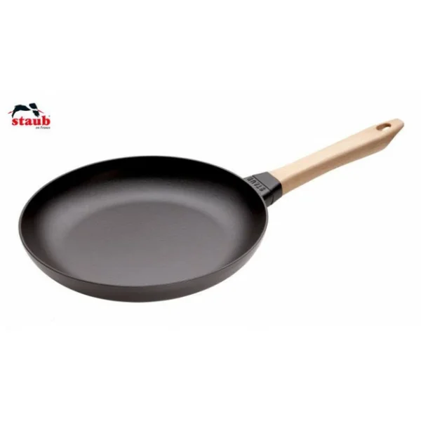 à prix d'occasion Poêle En Fonte Noir 28 Cm Manche Bois Staub 1