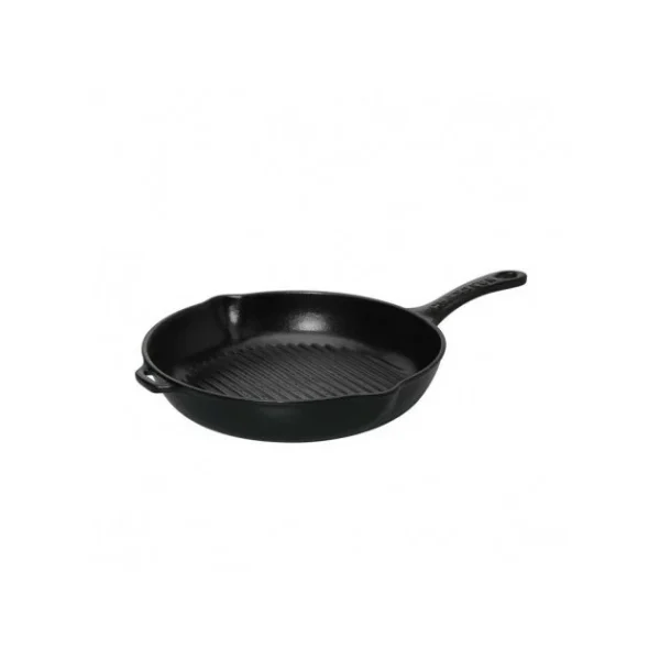 Retour Facile et Gratuit Poêle-gril En Fonte Rond 25 Cm Noir Mat Chasseur 1