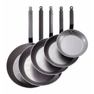 magasin en ligne france Poêle Lyonnaise Carbone Plus Ø 32 Cm De Buyer, Tôle, Queue Feuillard 6