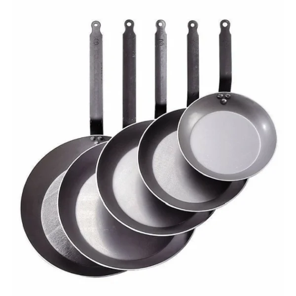 magasin en ligne france Poêle Lyonnaise Carbone Plus Ø 32 Cm De Buyer, Tôle, Queue Feuillard 3