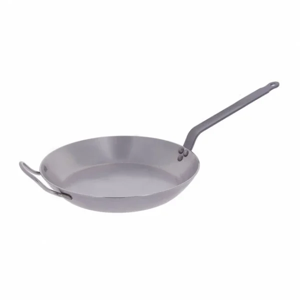 magasin en ligne france Poêle Lyonnaise Carbone Plus Ø 32 Cm De Buyer, Tôle, Queue Feuillard 1