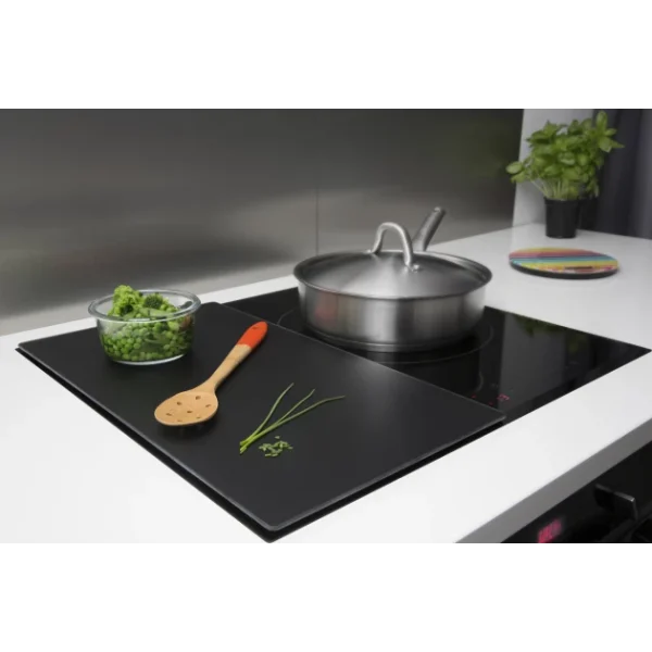 styles dernier cri Protection Plaque De Cuisson En Verre 50 X 28 Cm Noir Pebbly 5