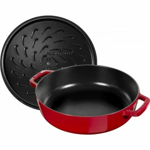 Sauteuse En Fonte Chistera 28 Cm Rouge Cerise Staub prix de gros 12