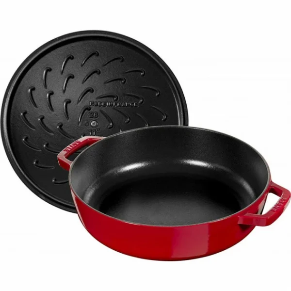 Sauteuse En Fonte Chistera 28 Cm Rouge Cerise Staub prix de gros 3