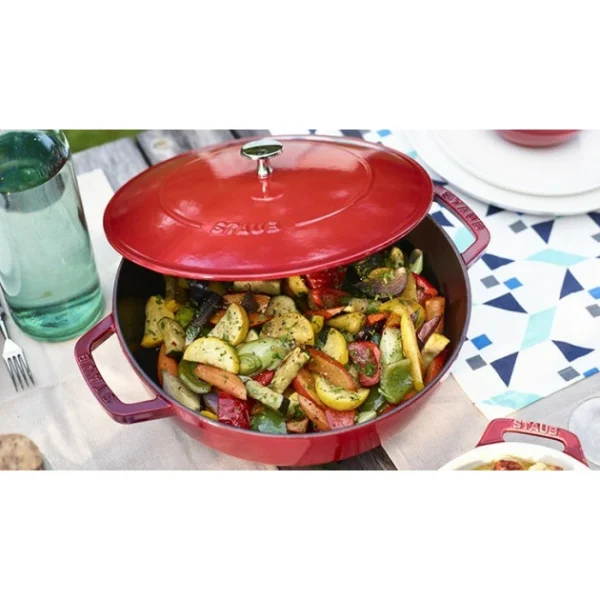 Sauteuse En Fonte Chistera 28 Cm Rouge Cerise Staub prix de gros 8