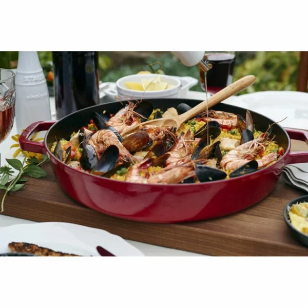 Sauteuse En Fonte Chistera 28 Cm Rouge Cerise Staub prix de gros 9