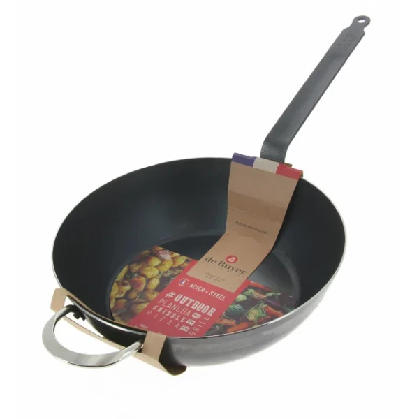 Sauteuse Paysanne Tôle Bleue Ø 32 Cm Outdoor De Buyer magasins pas chers 3