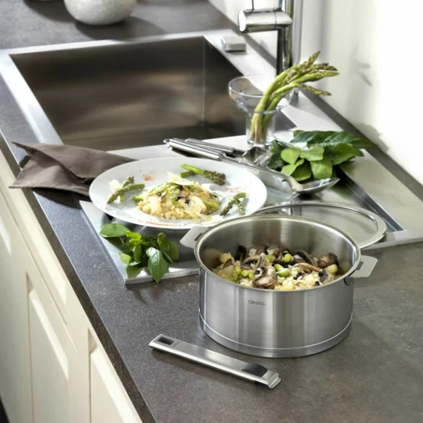 Série De 3 Casseroles + Poignée Zenith Amovible Inox Cristel Retour gratuit en magasin. 4
