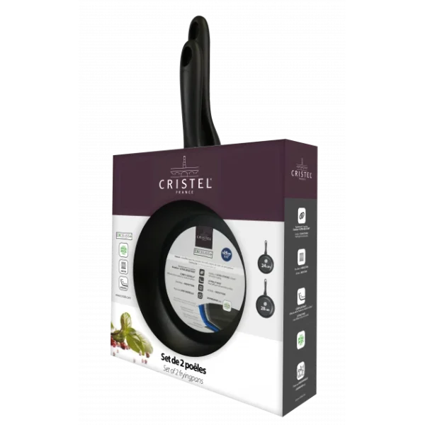 Set De 2 Poêles Aluminium Ø24 & 28 Cm Cookway Ultralu Cristel commentaire favorable 3