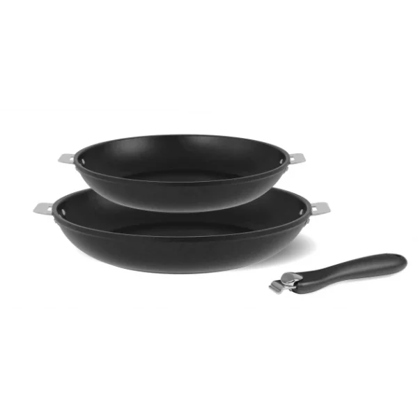 Set De 2 Poêles Cookway 24 Et 28 Cm Exceliss+ Poignée Amovible Cristel Paris 1