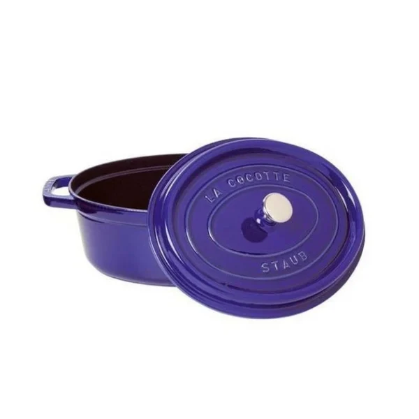 STAUB Cocotte Fonte Ovale 29 Cm Bleu Intense Majolique 4,2 L de garantie authentique 3