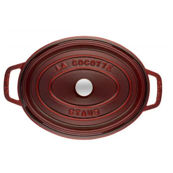 STAUB Cocotte Fonte Ovale 29 Cm Grenadine Majolique 4,2 L vente pas cher en ligne 3