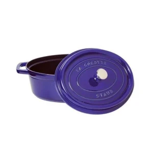 boutique en ligne france STAUB Cocotte Fonte Ovale 31 Cm Bleu Intense Majolique 5,5 L 6