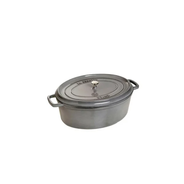 STAUB Cocotte Fonte Ovale 31 Cm Gris Graphite 5,5 L en ligne 1