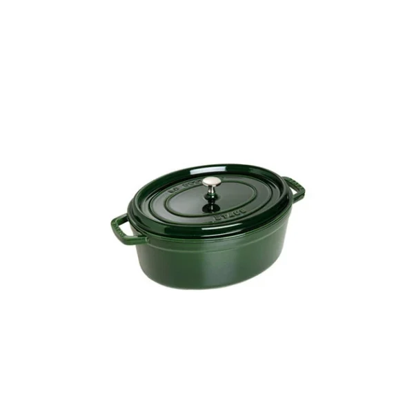STAUB Cocotte Fonte Ovale 31 Cm Vert Basilic Majolique 5,5 L meilleure qualité 1